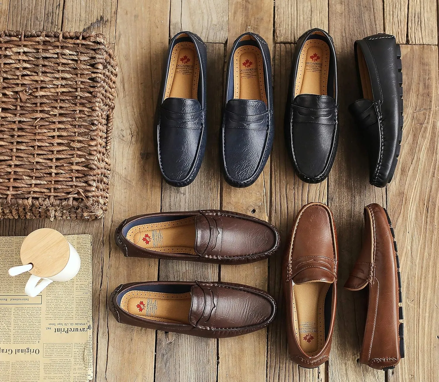 DECARSDZ Penny Loafers for Men Soft Lightweight Driving Boat Shoes Men's Loafers Casual Slip On Shoes