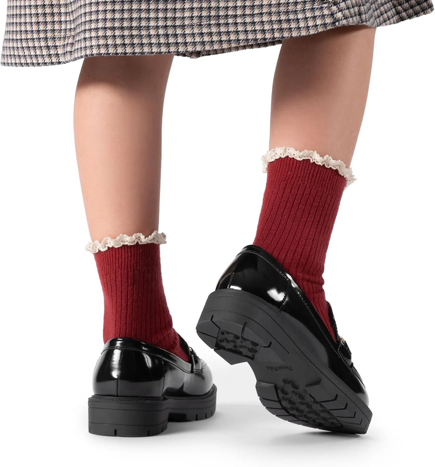 DREAM PAIRS Girls Loafers Chunky Platform Slip On Loafers School Uniform Dress Shoes
