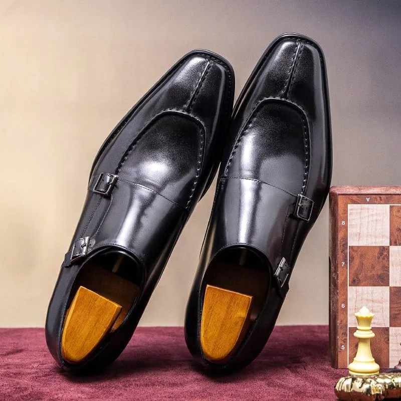 Dress Oxford Shoes for Men Dress Shoes Men Loafers Men Shoes Leather from Italy Double Monk Strap Shoes for Men