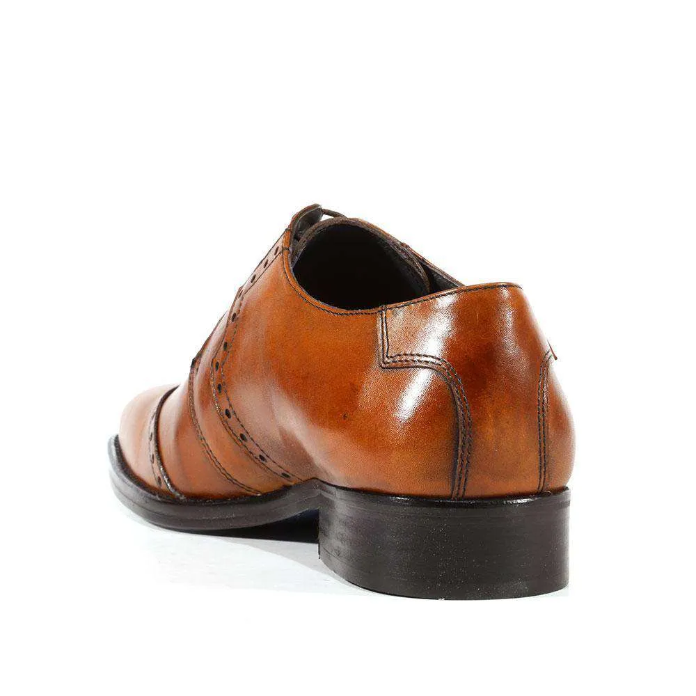Duca Designer Shoes Men's Crust Cuoio Italian Leather Oxfords (DS2105)