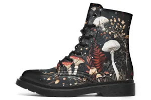 Faery Fungi Boots - Vegan Leather Doc-Style Boots with Durable Stitched on Soles