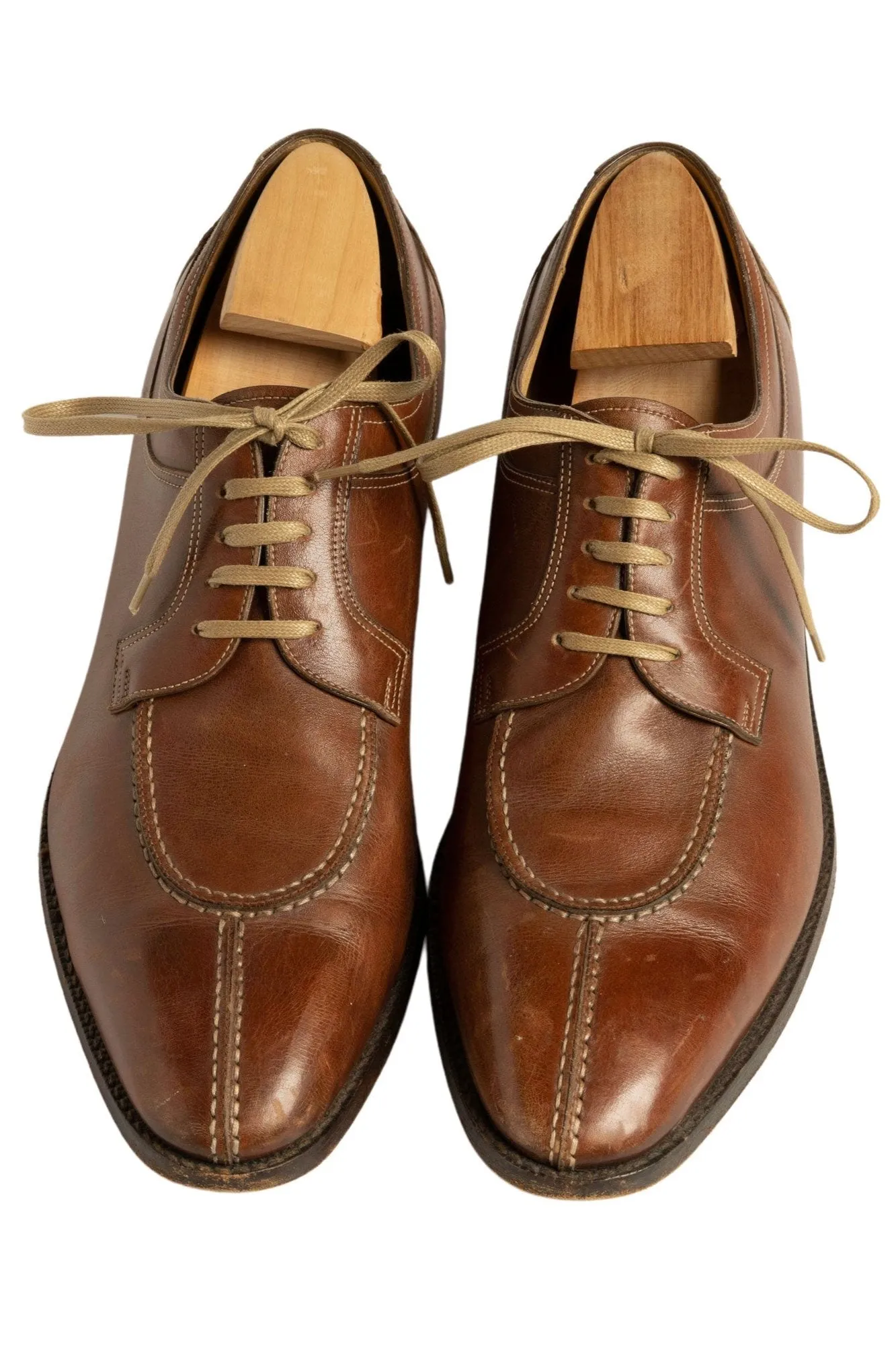 Flat Dark Havana Waxed Cotton Shoelaces