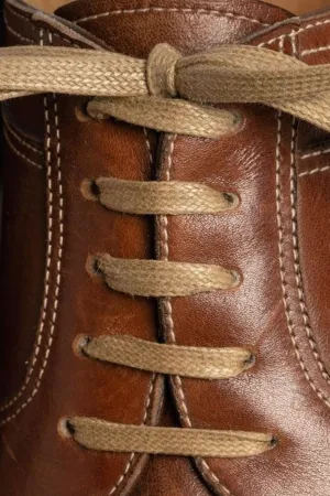 Flat Dark Havana Waxed Cotton Shoelaces