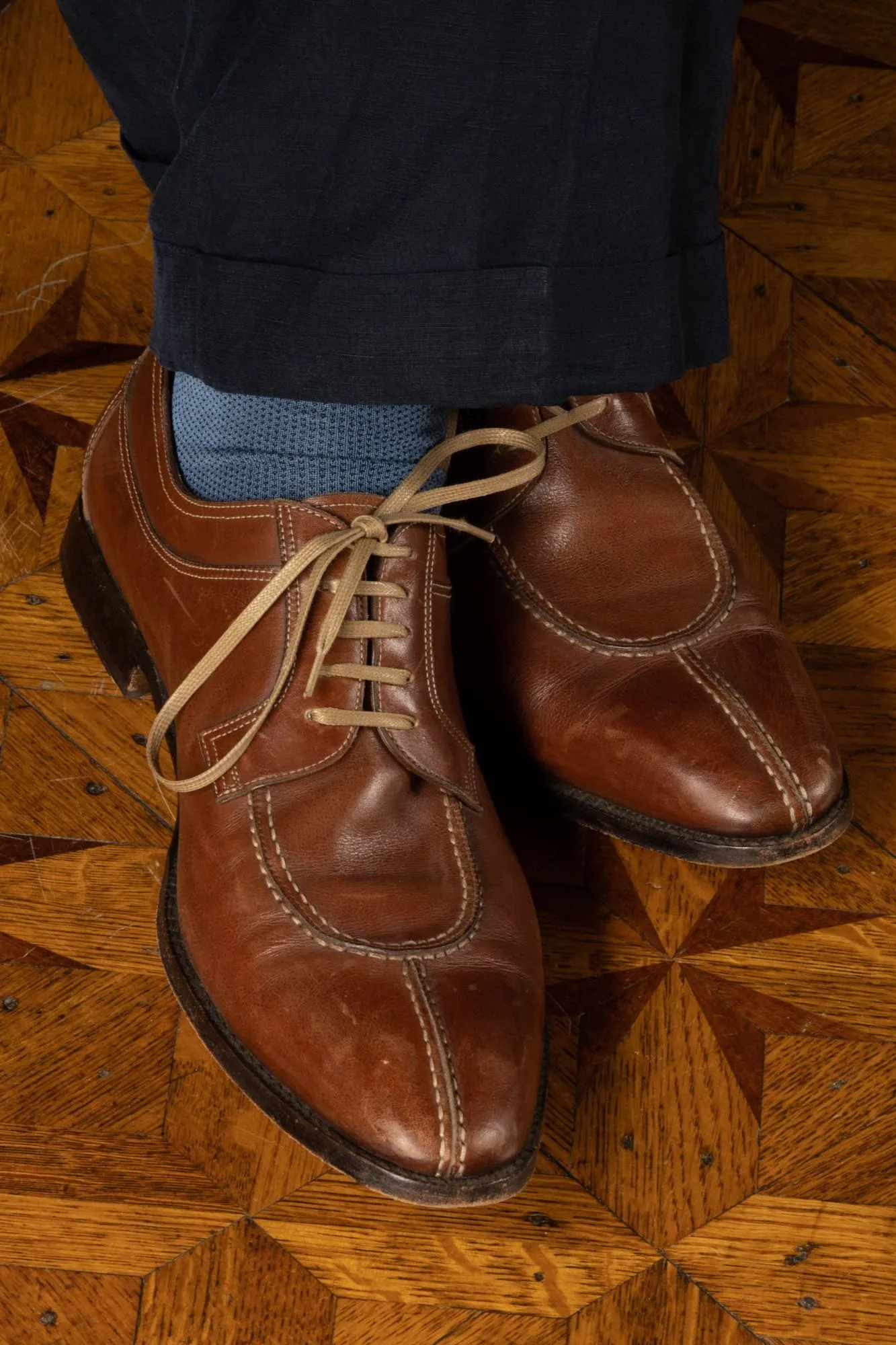 Flat Dark Havana Waxed Cotton Shoelaces