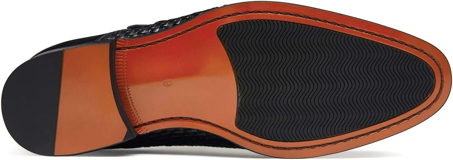 FRASOICUS Men ??s Dress Shoes Genuine Leather Single Monk Strap Slip-On Shoes for Formal Occasions