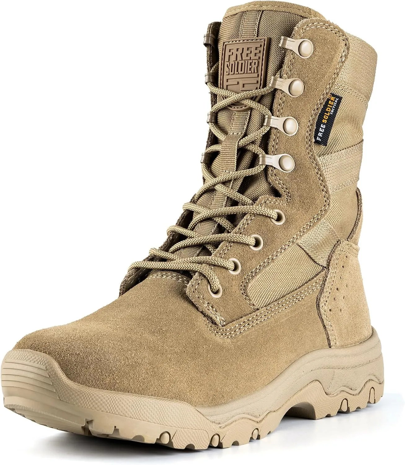 FREE SOLDIER Women??s Tactical Boots 8 Inches Lightweight Combat Boot Durable Military Work Outdoors Boots Desert Boot for Women