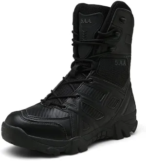 GEXECEUSS Military Boots for Men Side Zipper Lightweight Combat Outdoor Rubber Outsole Boots Hiking Motorcycle Combat Boots Desert Boots