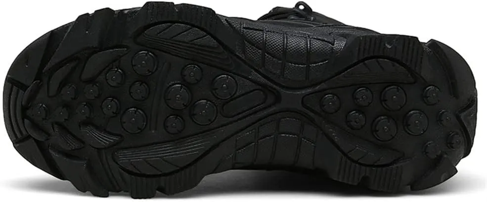 GEXECEUSS Military Boots for Men Side Zipper Lightweight Combat Outdoor Rubber Outsole Boots Hiking Motorcycle Combat Boots Desert Boots