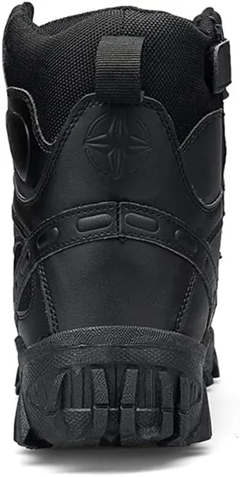 GEXECEUSS Military Boots for Men Side Zipper Lightweight Combat Outdoor Rubber Outsole Boots Hiking Motorcycle Combat Boots Desert Boots