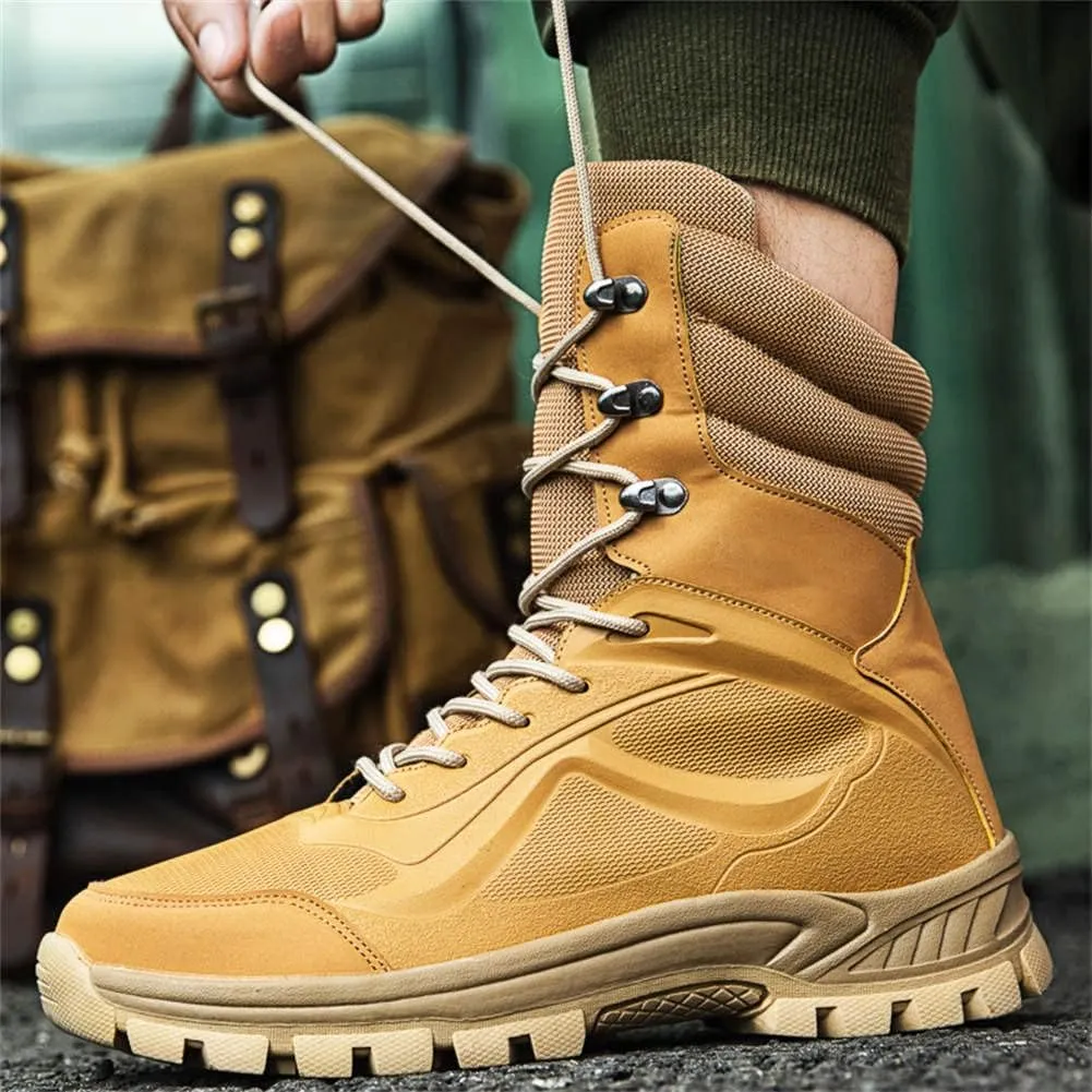 GEXECEUSS Military Boots for Men Side Zipper Lightweight Combat Outdoor Rubber Outsole Boots Hiking Motorcycle Combat Boots Desert Boots