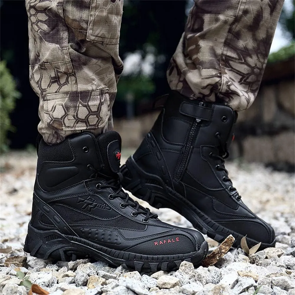 GEXECEUSS Military Boots for Men Side Zipper Lightweight Combat Outdoor Rubber Outsole Boots Hiking Motorcycle Combat Boots Desert Boots