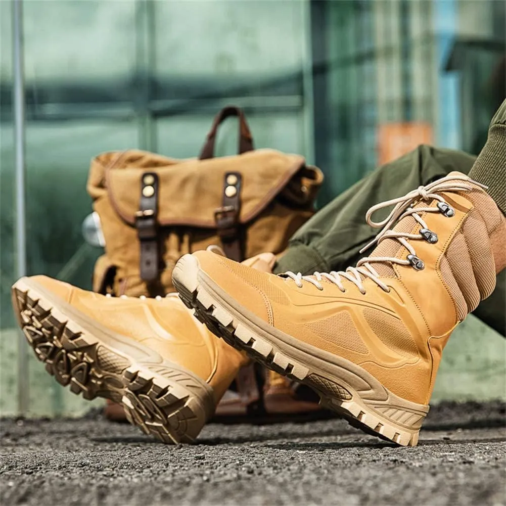 GEXECEUSS Military Boots for Men Side Zipper Lightweight Combat Outdoor Rubber Outsole Boots Hiking Motorcycle Combat Boots Desert Boots