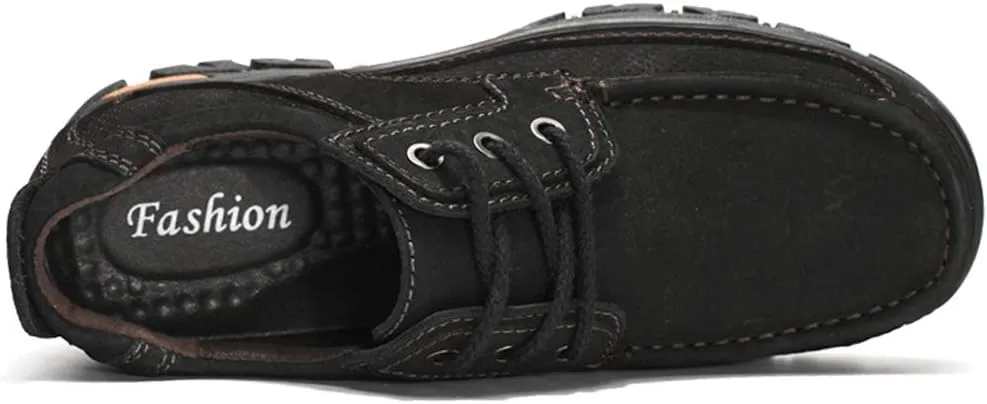 GOSPT Men's Hiking Shoes Leather Sneakers for Outdoor Camping Backpacking