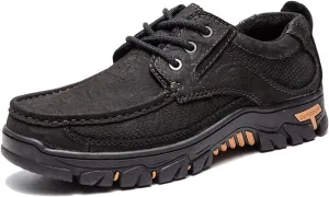 GOSPT Men's Hiking Shoes Leather Sneakers for Outdoor Camping Backpacking