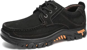 GOSPT Men's Hiking Shoes Leather Sneakers for Outdoor Camping Backpacking