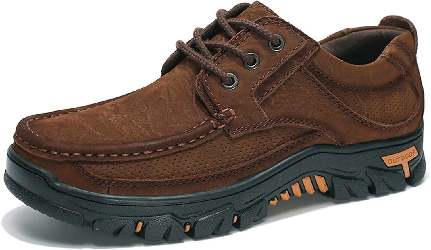 GOSPT Men's Hiking Shoes Leather Sneakers for Outdoor Camping Backpacking