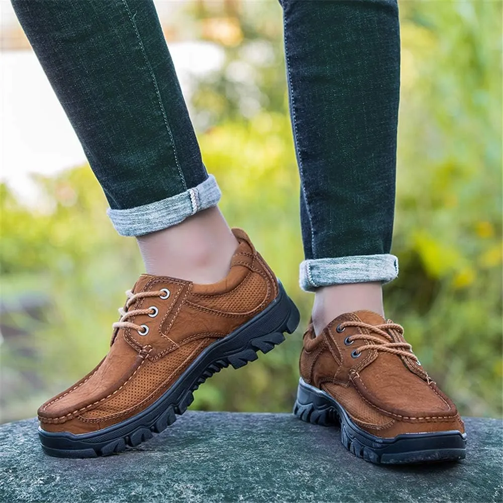 GOSPT Men's Hiking Shoes Leather Sneakers for Outdoor Camping Backpacking