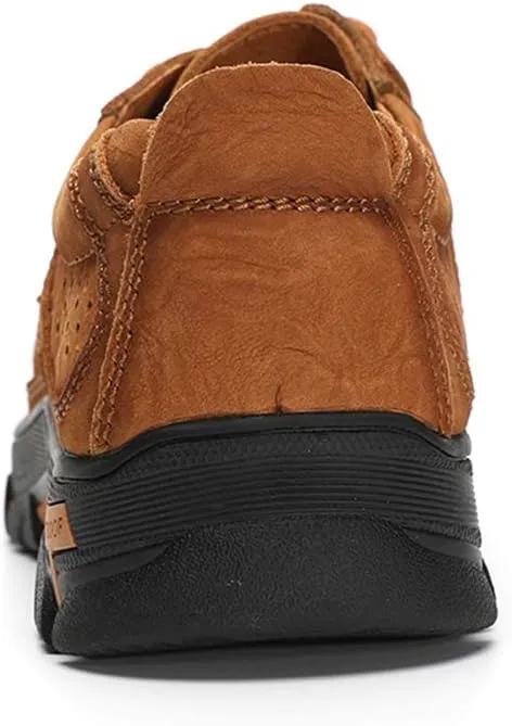 GOSPT Men's Hiking Shoes Leather Sneakers for Outdoor Camping Backpacking