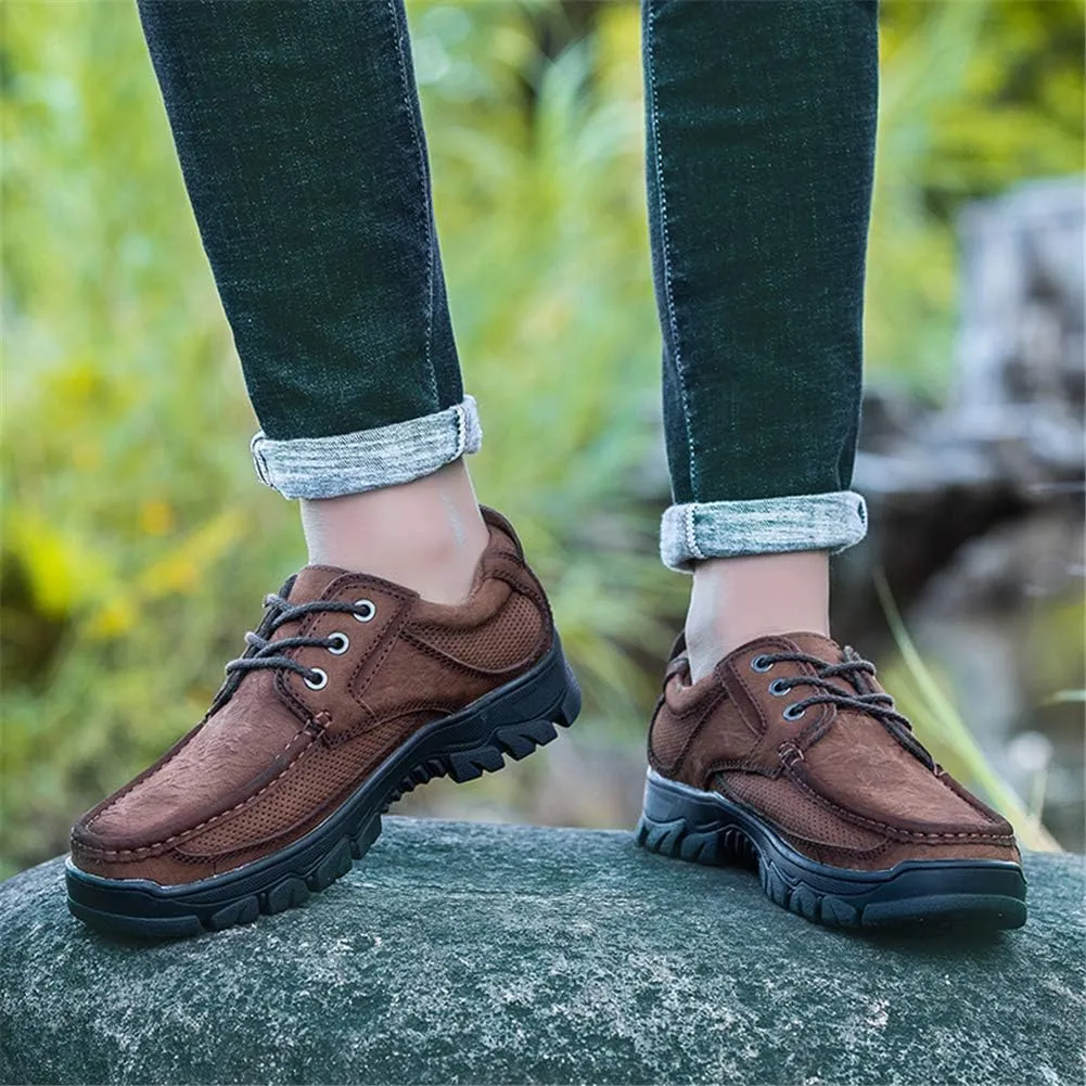 GOSPT Men's Hiking Shoes Leather Sneakers for Outdoor Camping Backpacking