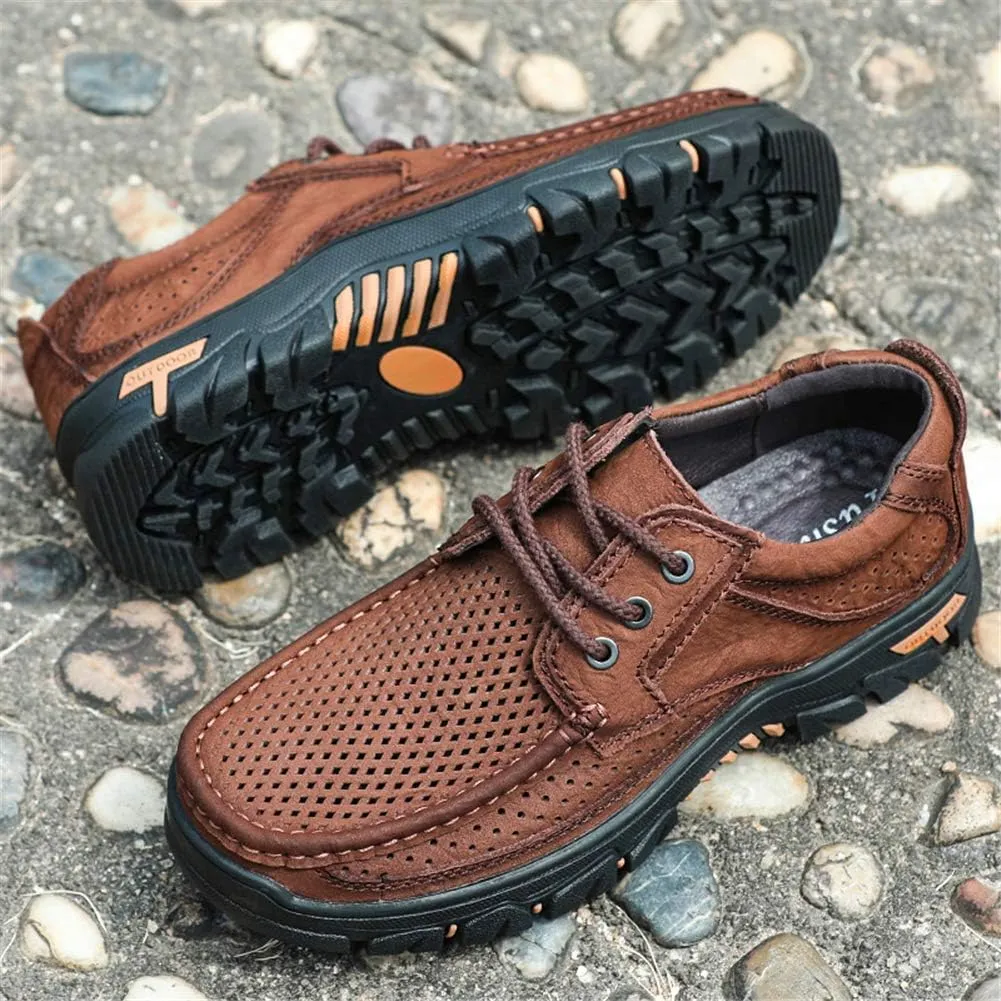 GOSPT Men's Hiking Shoes Leather Sneakers for Outdoor Camping Backpacking