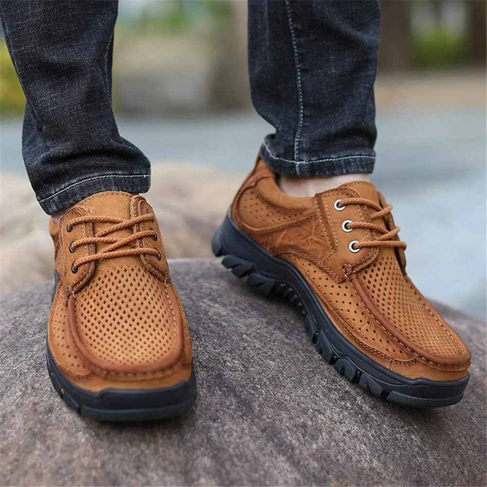 GOSPT Men's Hiking Shoes Leather Sneakers for Outdoor Camping Backpacking