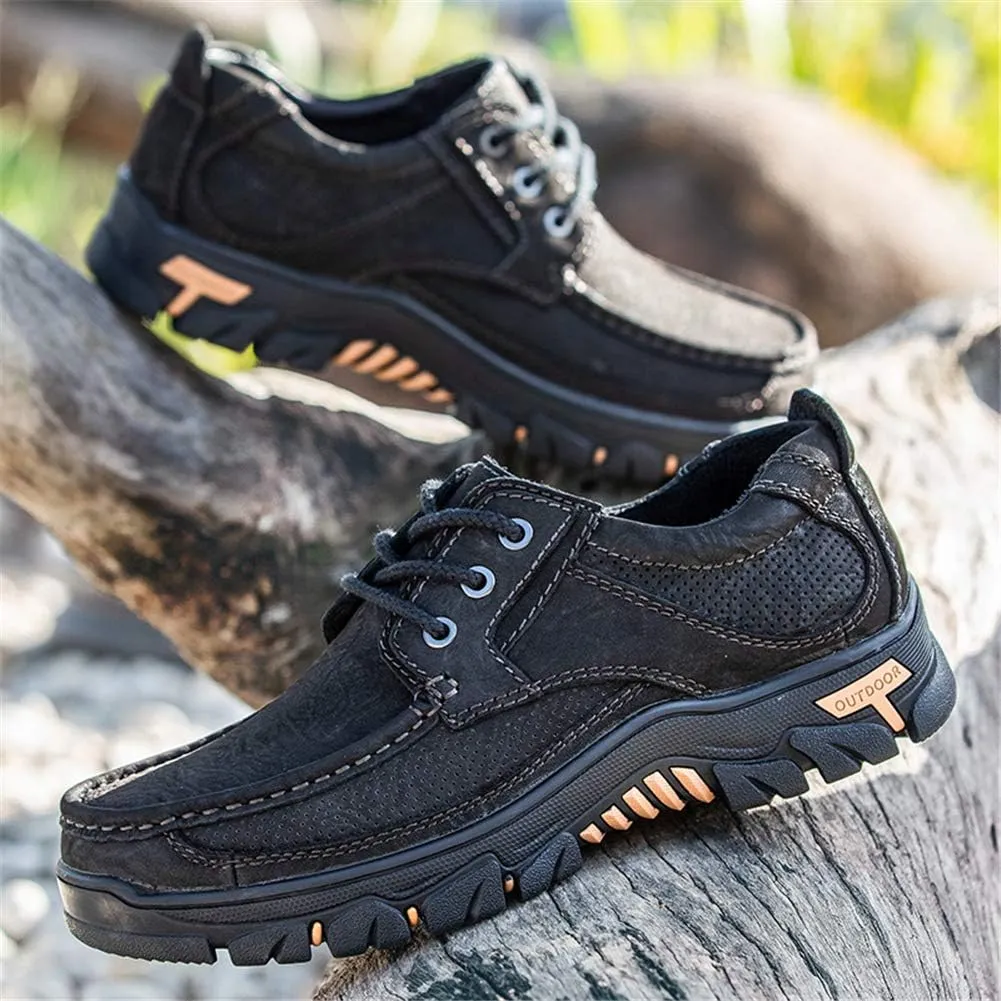 GOSPT Men's Hiking Shoes Leather Sneakers for Outdoor Camping Backpacking