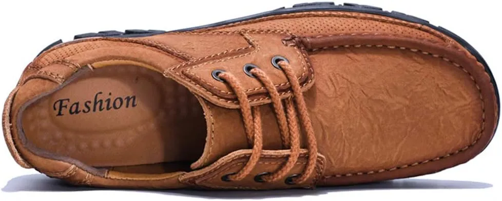 GOSPT Men's Hiking Shoes Leather Sneakers for Outdoor Camping Backpacking