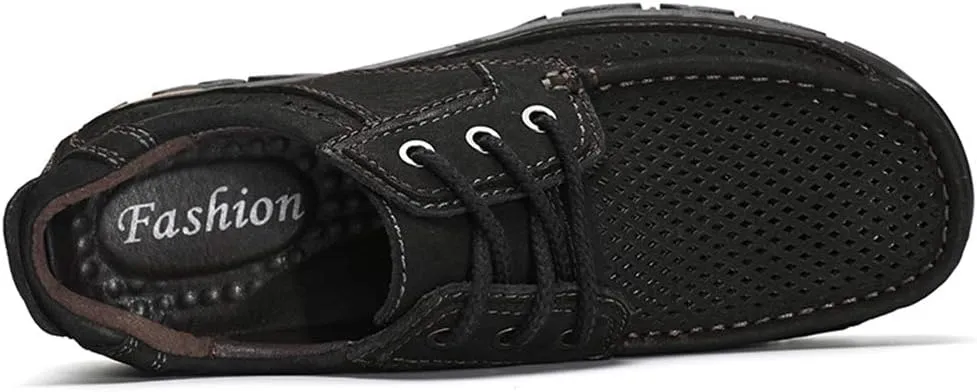GOSPT Men's Hiking Shoes Leather Sneakers for Outdoor Camping Backpacking