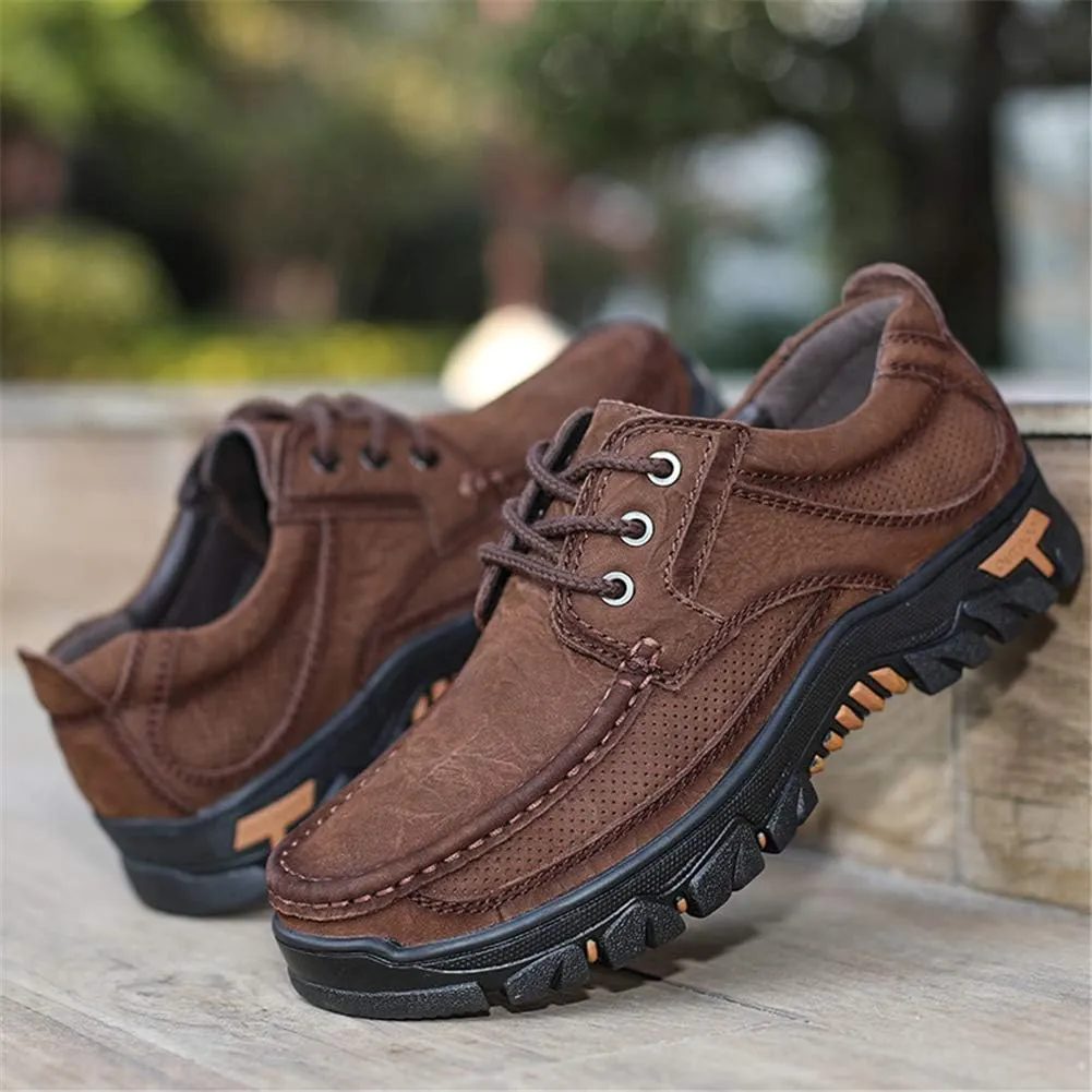 GOSPT Men's Hiking Shoes Leather Sneakers for Outdoor Camping Backpacking