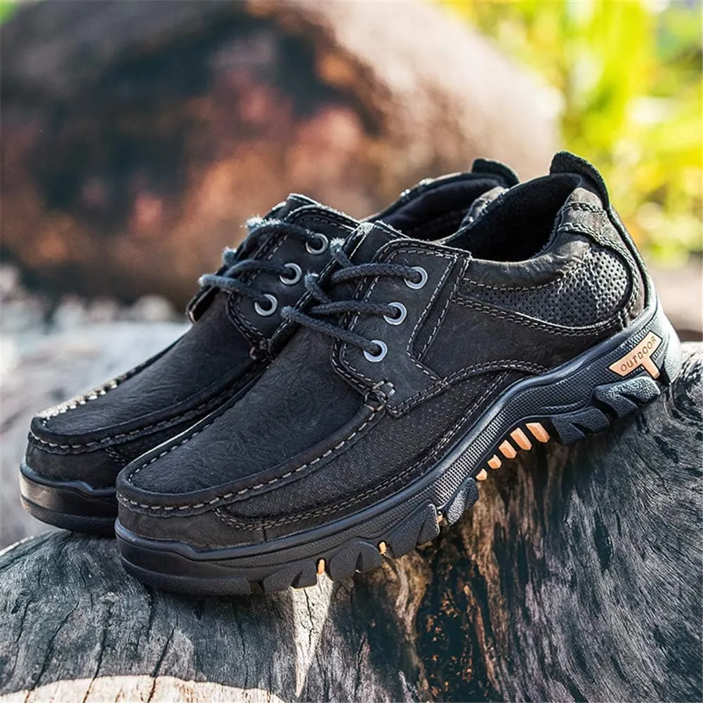GOSPT Men's Hiking Shoes Leather Sneakers for Outdoor Camping Backpacking