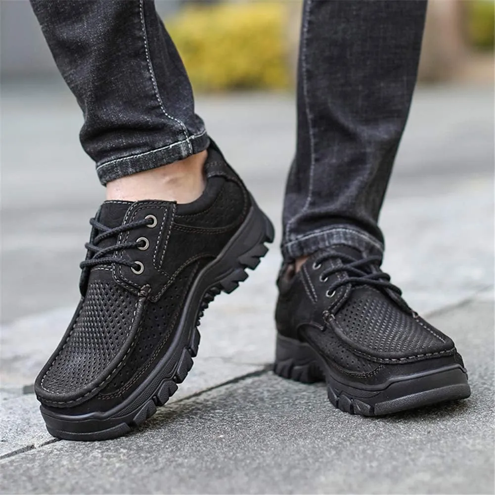 GOSPT Men's Hiking Shoes Leather Sneakers for Outdoor Camping Backpacking