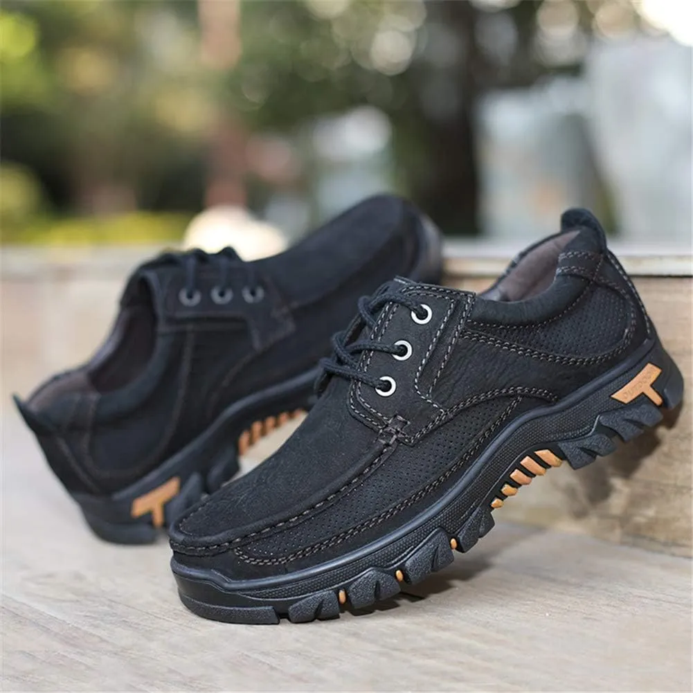 GOSPT Men's Hiking Shoes Leather Sneakers for Outdoor Camping Backpacking