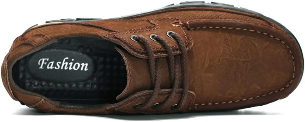 GOSPT Men's Hiking Shoes Leather Sneakers for Outdoor Camping Backpacking