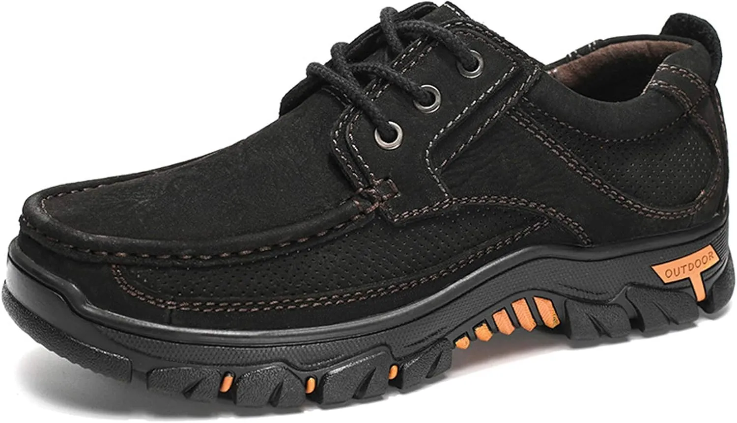 GOSPT Men's Hiking Shoes Leather Sneakers for Outdoor Camping Backpacking