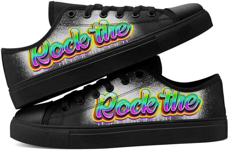 Graffiti Art Low Top Canvas Sneakers Fashion Unisex Streetwear Shoes for Boys Girls Lightweight Casual Footwear