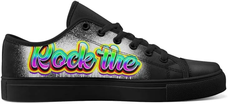 Graffiti Art Low Top Canvas Sneakers Fashion Unisex Streetwear Shoes for Boys Girls Lightweight Casual Footwear
