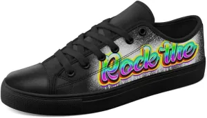 Graffiti Art Low Top Canvas Sneakers Fashion Unisex Streetwear Shoes for Boys Girls Lightweight Casual Footwear