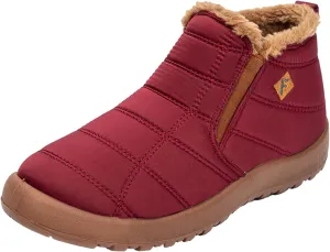 hlysgo Mens Womens Winter Comfortable Warm Ankle Boots Waterproof Outdoor Hiking Casual Flat Snow Booties