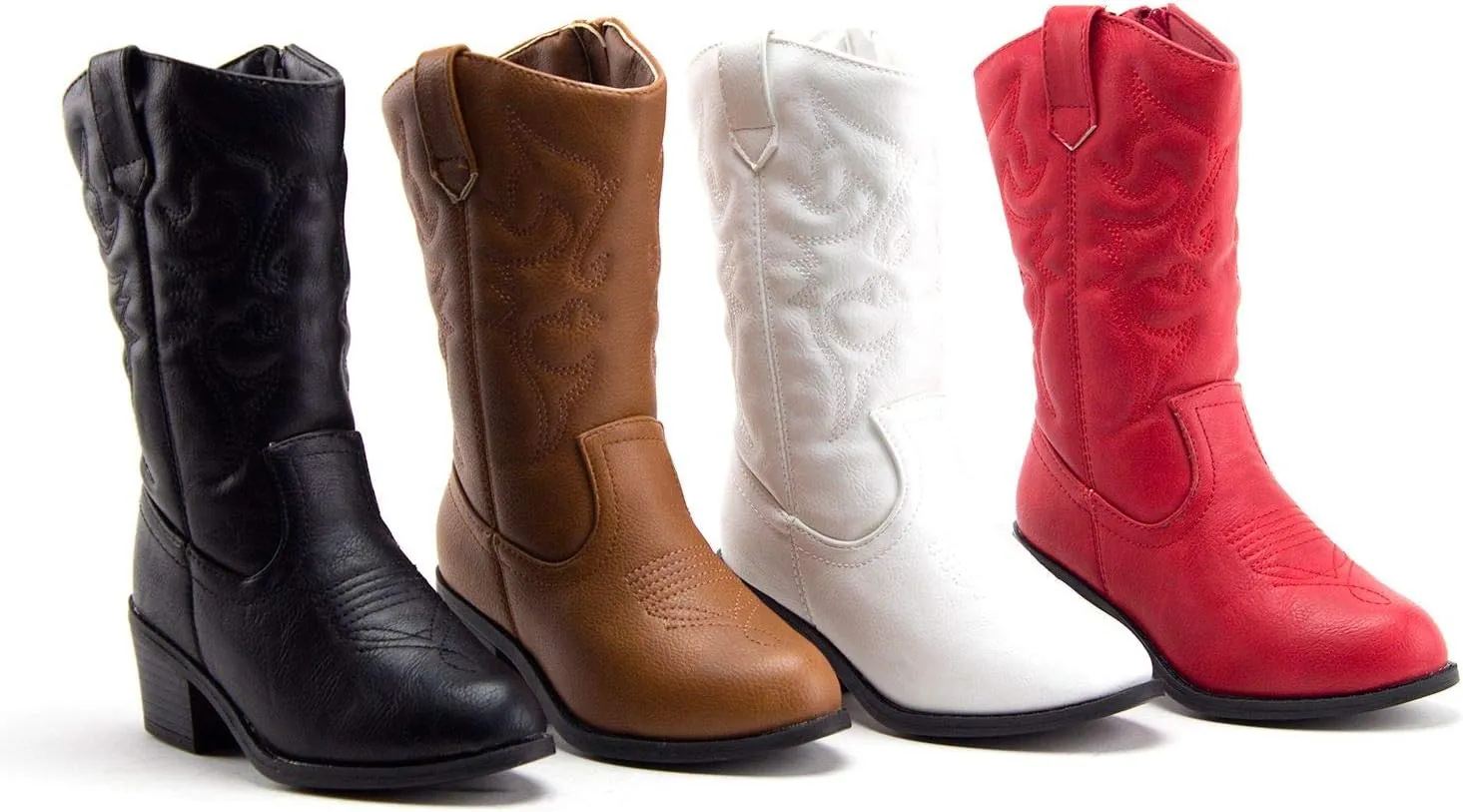 Jazam?? Little Kids' Girls Cowboy Boots - Tall Stitched Western Toddler Cowgirl Boots - Stylish and Durable Cowgirl Boots for Girls - girls cowgirl boots - botas vaqueras para ni?as