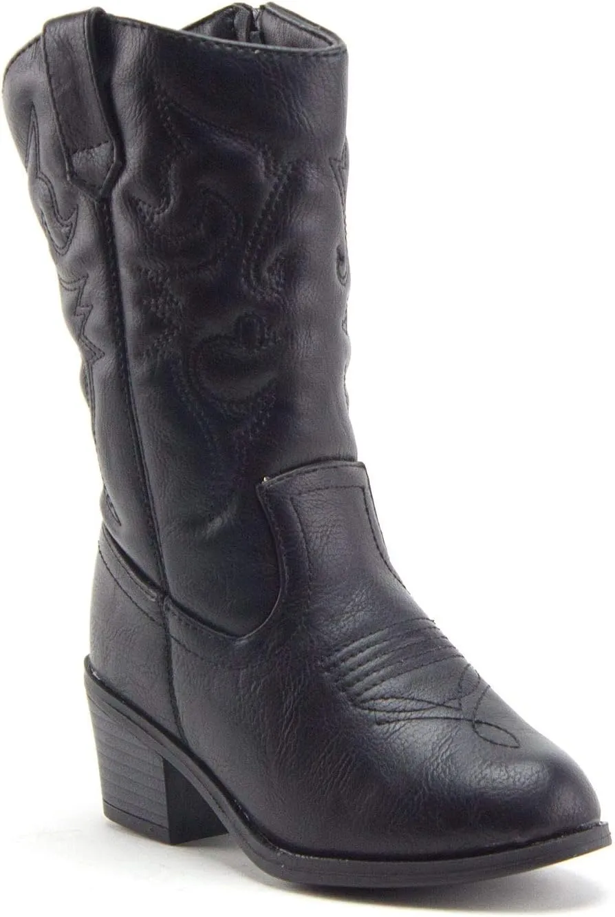 Jazam?? Little Kids' Girls Cowboy Boots - Tall Stitched Western Toddler Cowgirl Boots - Stylish and Durable Cowgirl Boots for Girls - girls cowgirl boots - botas vaqueras para ni?as