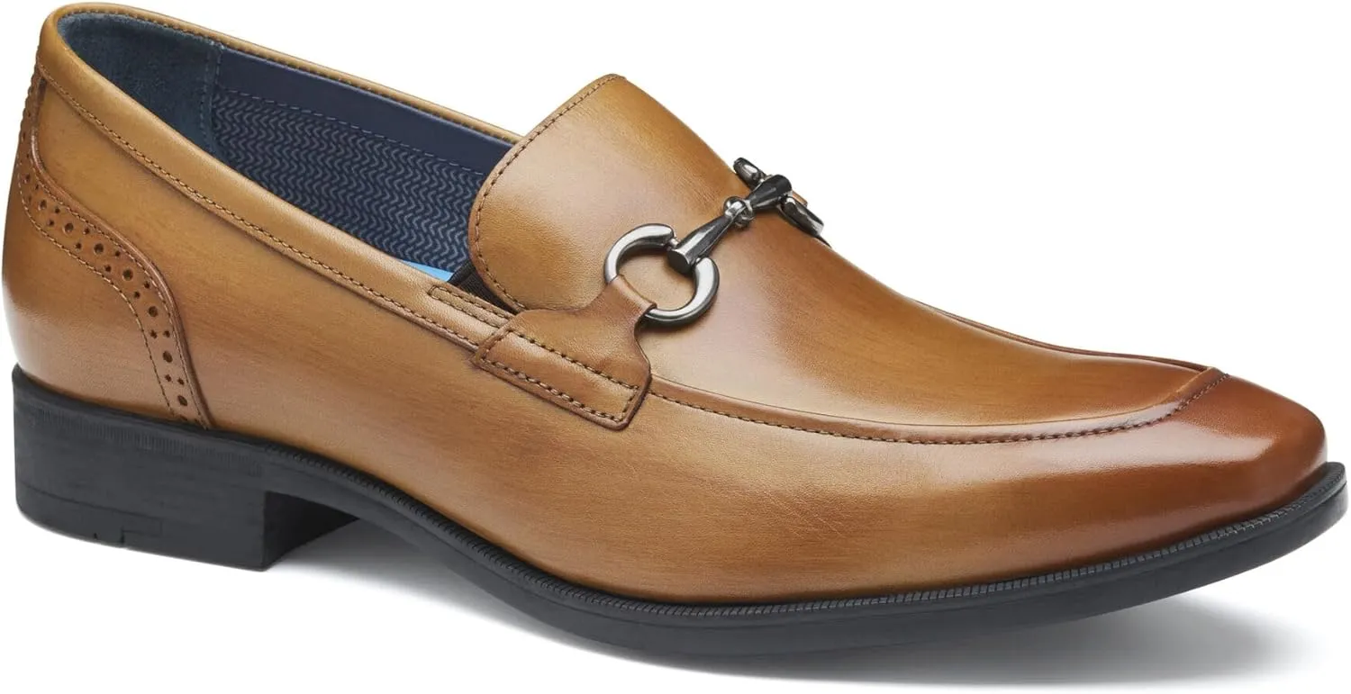 Johnston & Murphy Gibbons Bit Loafers, Modern Classic Men??s Dress Shoes, Leather Loafers for Men