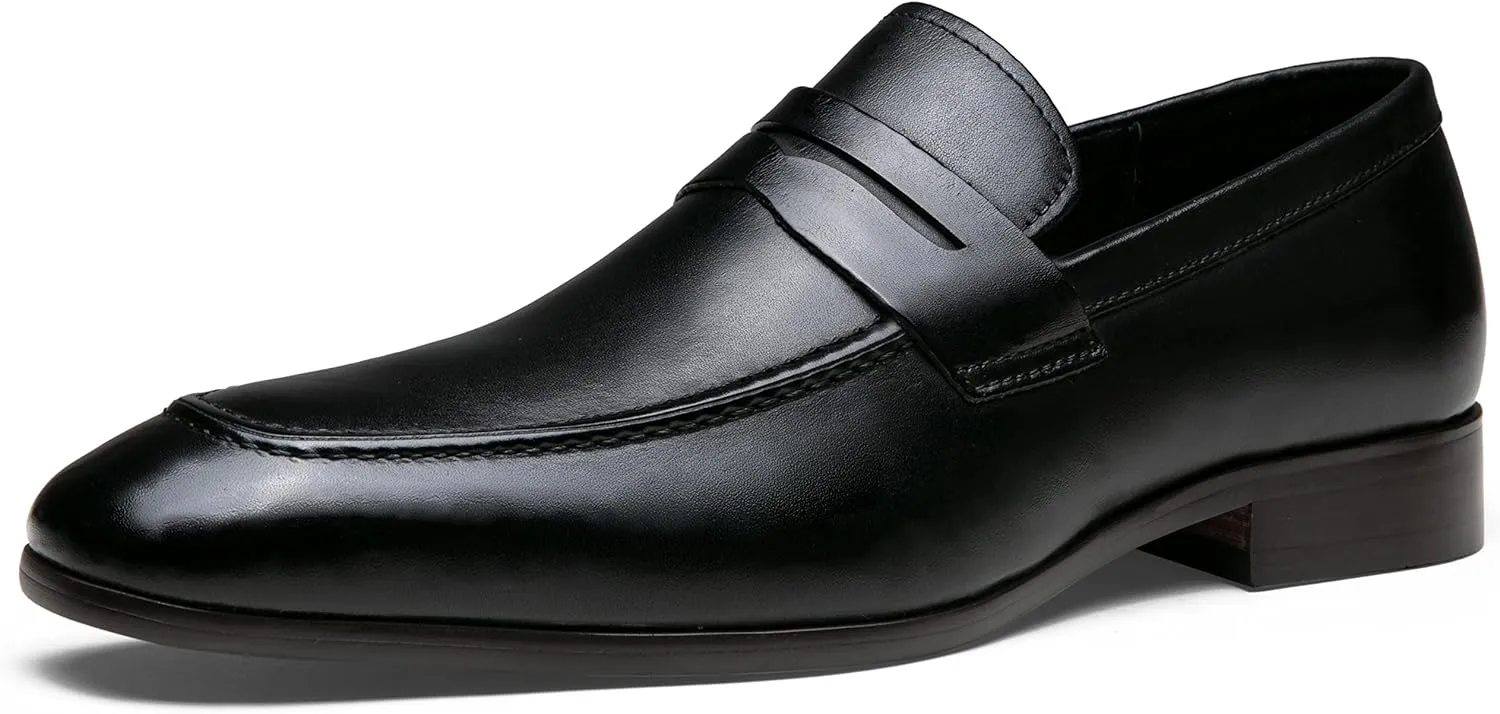 Jouesn Men's Dress Shoes Premium Leather Penny Loafers for Men Slip-On Formal Dress Loafers for Men(AMY9030A Black 11)