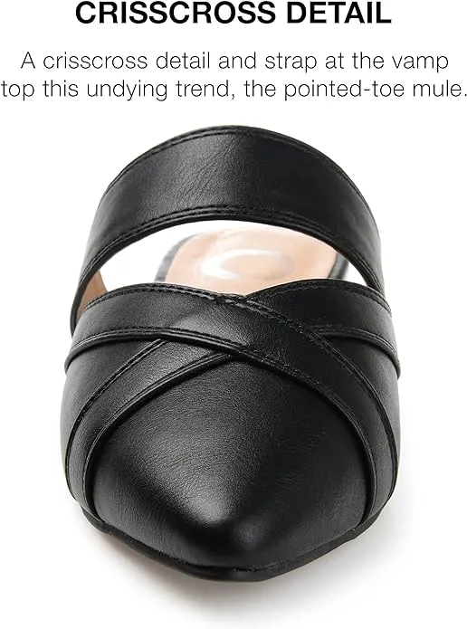 Journee Collection Women's Stasi Slip On Pointed Toe Mules Flats  Color Black Size 6.5N