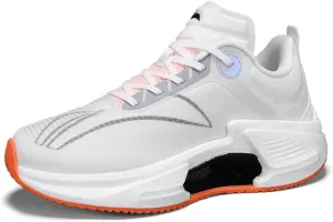 JUCAILAO Men Sneakers Shoes Men Shoes Men Casual Shoes Men's Basketball Shoes Men Running Shoes Work Cross Shoes Walking Shoes (9,White Orange)