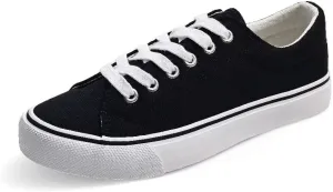 JUDIS Women's Lace Up Low Top Canvas Shoes Fashion Casual Sneakers