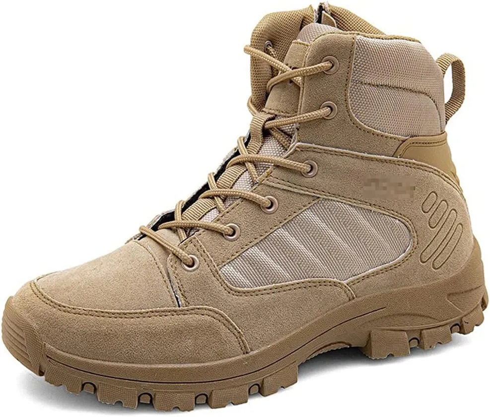 KEHAIOO Men Outdoor Military Hiking Shoes, Desert Tactical Army Shoes, Breathable Hunting Climbing Sport Work Shoes