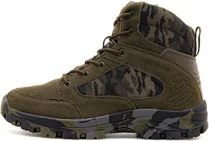 KEHAIOO Men Outdoor Military Hiking Shoes, Desert Tactical Army Shoes, Breathable Hunting Climbing Sport Work Shoes