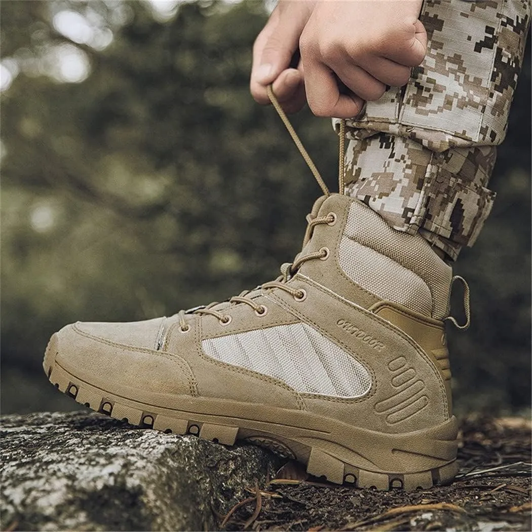 KEHAIOO Men Outdoor Military Hiking Shoes, Desert Tactical Army Shoes, Breathable Hunting Climbing Sport Work Shoes
