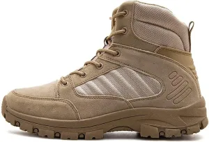 KEHAIOO Men Outdoor Military Hiking Shoes, Desert Tactical Army Shoes, Breathable Hunting Climbing Sport Work Shoes
