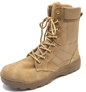 KEHAIOO Men Tactical Desert Boots, Outdoor Breathable Combat Shoes, Outdoor Hiking Climbing Sport Ankle Boots